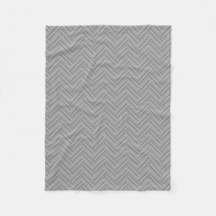 Grey stripes double weave pattern fleece blanket