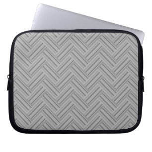 Grey stripes double weave pattern laptop sleeve