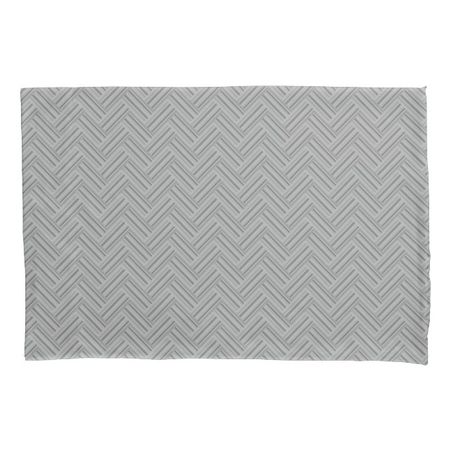 Grey stripes double weave pattern pillowcase (Front)