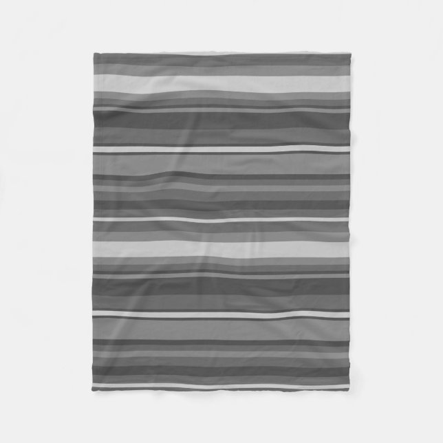 Grey stripes fleece blanket (Front)