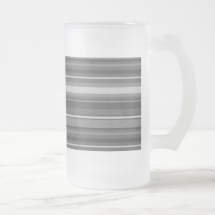 Grey stripes frosted glass beer mug