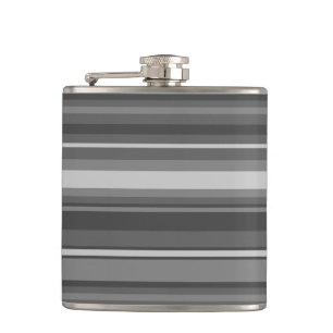 Grey stripes hip flask