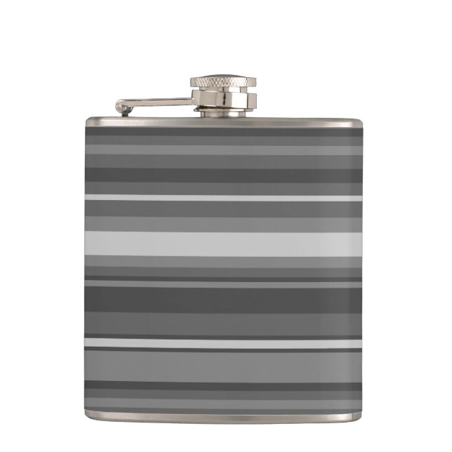 Grey stripes hip flask (Front)