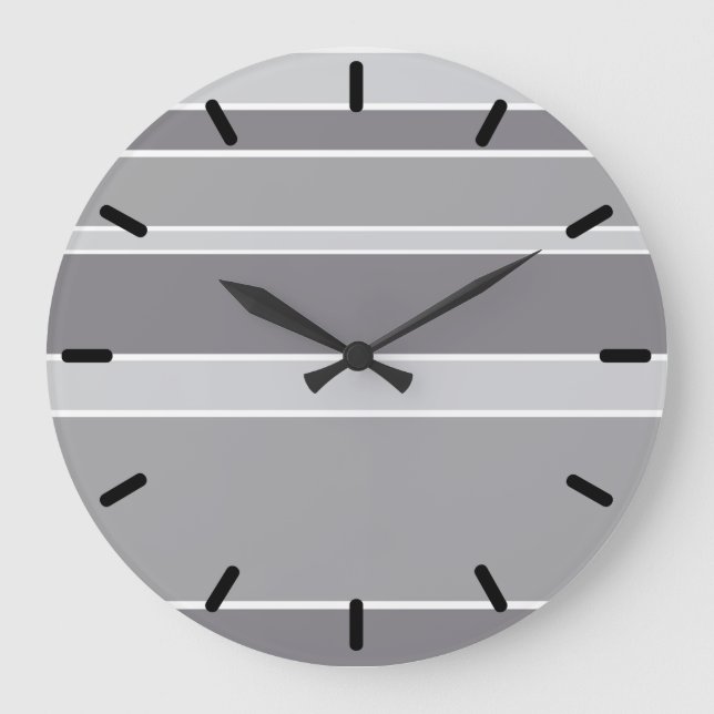 Grey stripes large clock (Front)