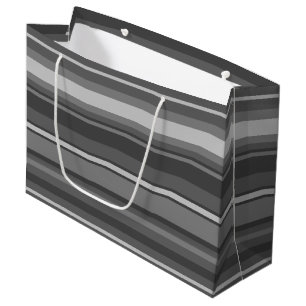Grey stripes large gift bag