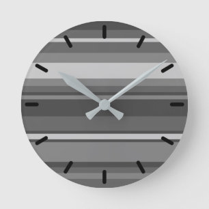 Grey stripes round clock