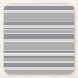 Grey stripes square paper coaster