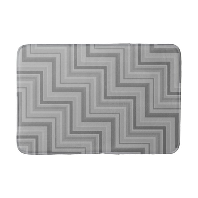 Grey stripes stairs pattern bath mat (Front)