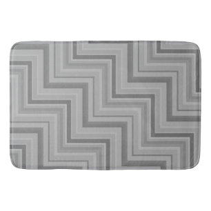 Grey stripes stairs pattern bath mat