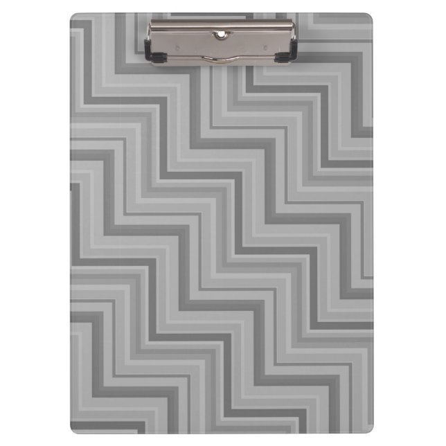 Grey stripes stairs pattern clipboard (Front)