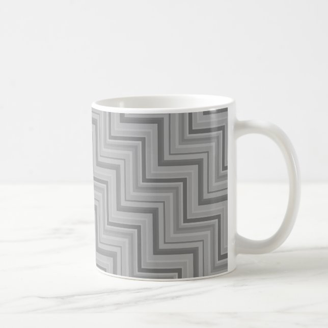 Grey stripes stairs pattern coffee mug (Right)