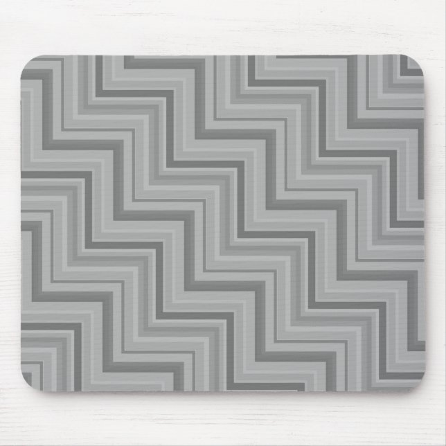 Grey stripes stairs pattern mouse mat (Front)