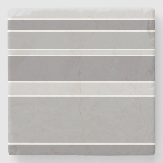 Grey stripes stone coaster (Front)