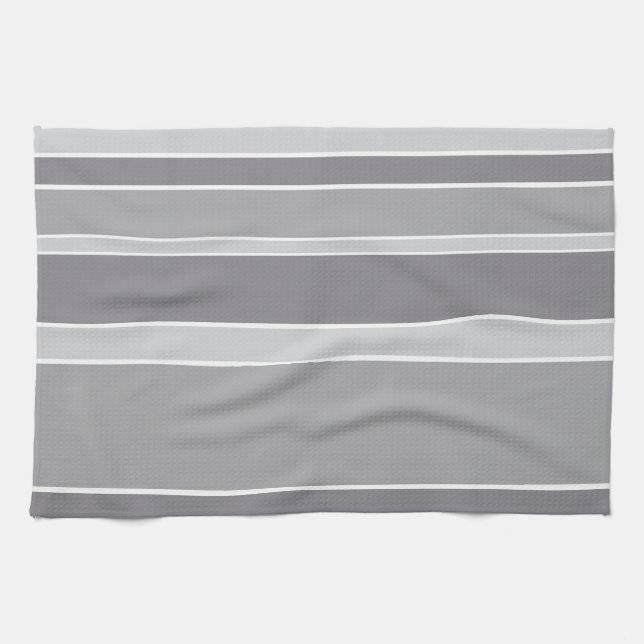 Grey stripes tea towel (Horizontal)