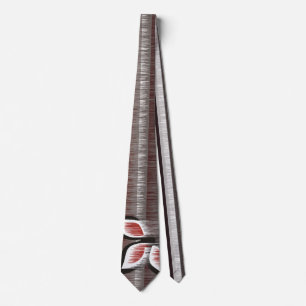 Grey stripes three red petals modern wet paint tie