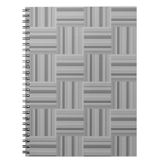 Grey stripes weave pattern notebook (Front)