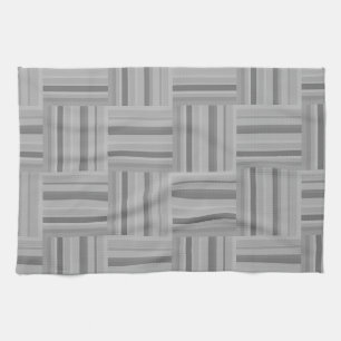 Grey stripes weave pattern tea towel