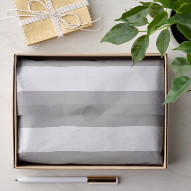 Grey Stripes, White Stripes, Striped Pattern Tissue Paper (Gift)