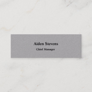 Grey Stylish Simple Plain Minimalist Classical Mini Business Card