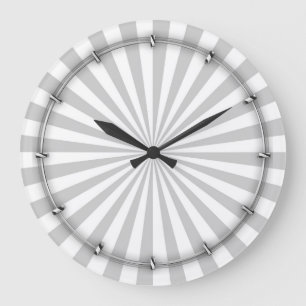 Grey Sun Burst Spinning Wheel Customise This Large Clock