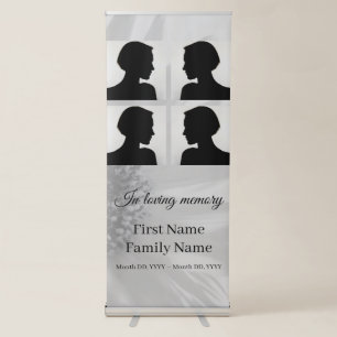 Grey sunflower memorial collage retractable banner