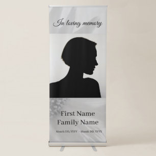 Grey sunflower memorial retractable banner
