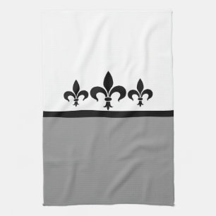 Grey Swanky Fleur De Lis Towel