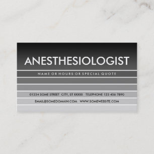 grey swatch ANESTHESIOLOGIST Business Card