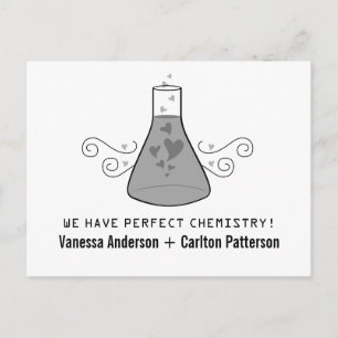 Grey Sweet Chemistry Save the Date Postcard