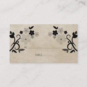 Grey Sweet Vintage Floral Place Card