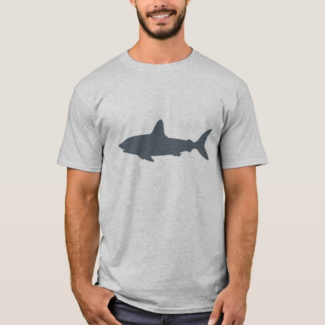 Grey Swimming Shark T-Shirt (Front)
