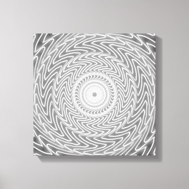 Grey swirl circles pattern canvas print (Front)