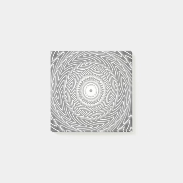 Grey swirl circles pattern post-it notes (Front)