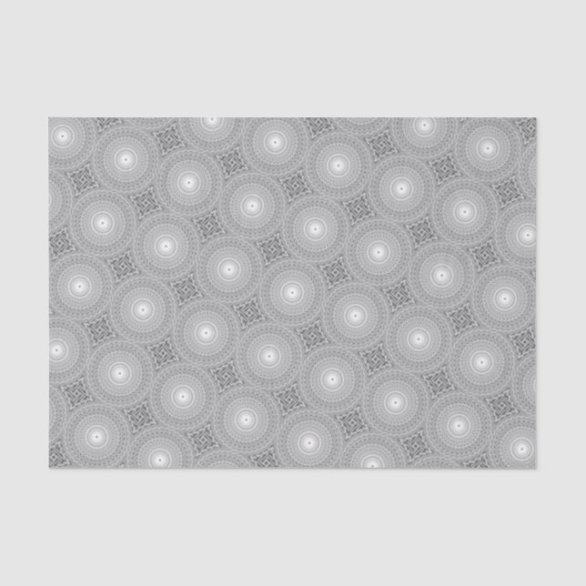 Grey swirl circles pattern tissue paper (Front)