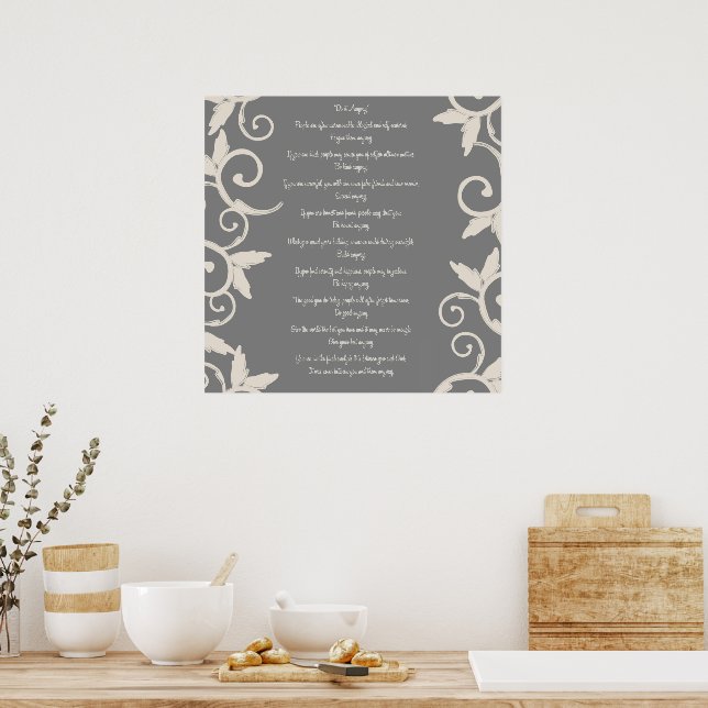 Grey Swirl Do It Anyway Poster (Kitchen)