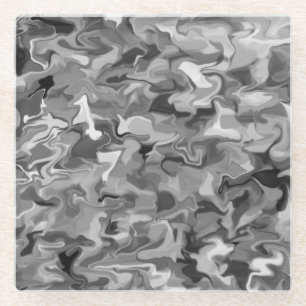 Grey Swirl Glass Coaster