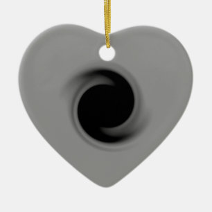 Grey swirling black hole ceramic tree decoration