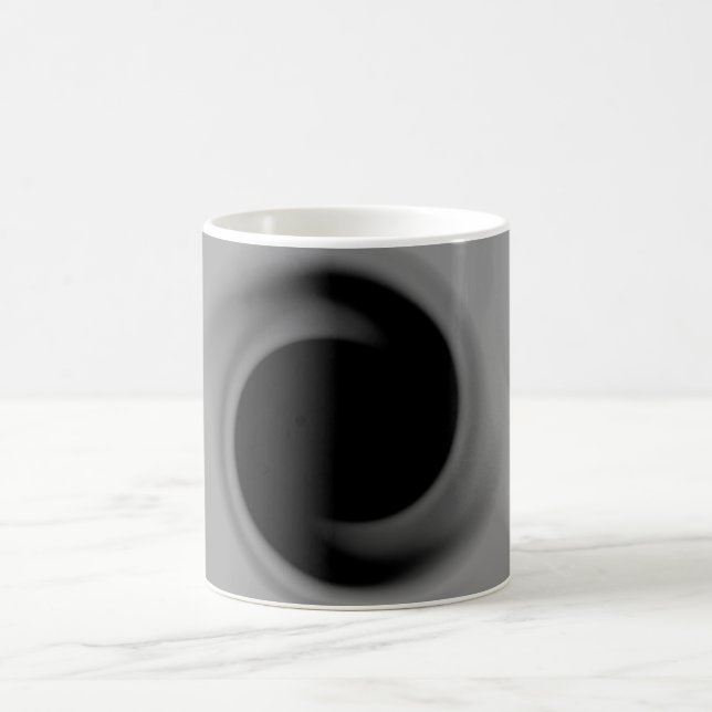 Grey swirling black hole coffee mug (Center)
