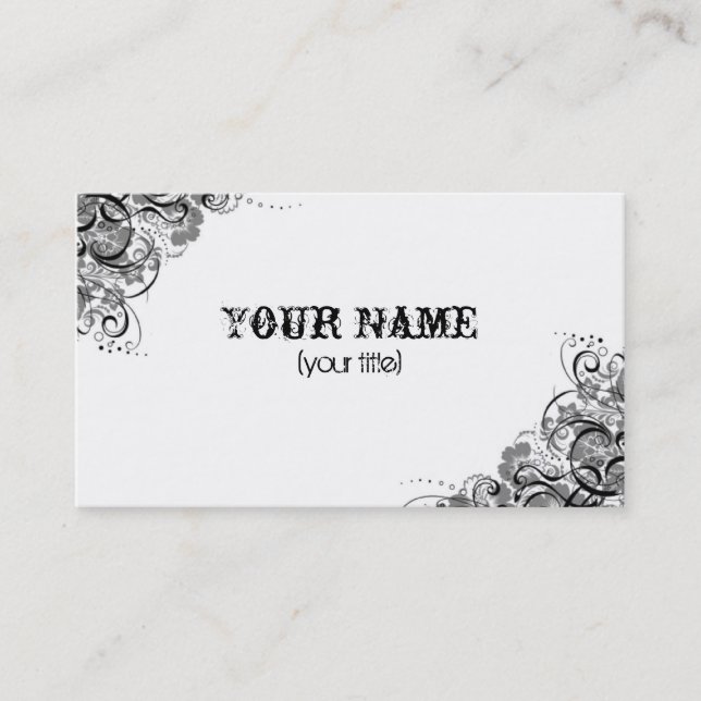 grey swirls business card (Front)