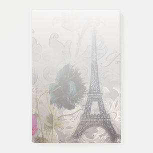 grey swirls modern vintage paris eiffel tower post-it notes