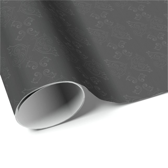 Grey Swirls Wrapping Paper (Roll Corner)