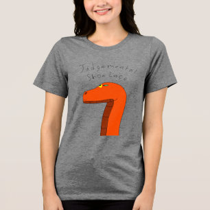 Grey T-Shirt- Judgemental Shoelace Snake Tri-Blend Shirt