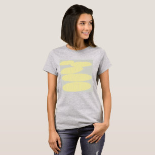 Grey T-Shirt with Light Yellow Disc Design