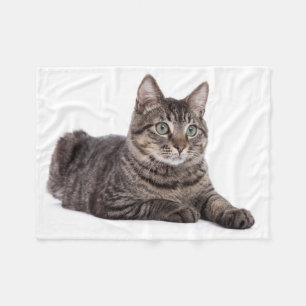 Grey Tabby Cat Fleece Blanket