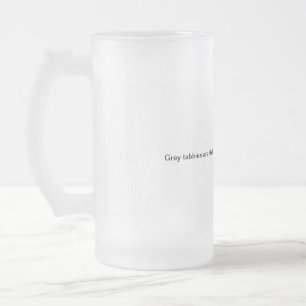 Grey Tabby Cat Frosted Glass Beer Mug