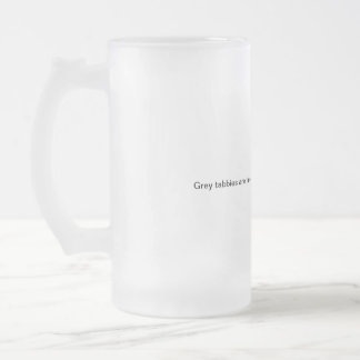 Grey Tabby Cat Frosted Glass Beer Mug