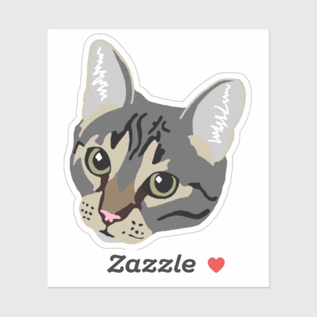 Grey Tabby Cat Laptop Phone Case Sticker (Sheet)
