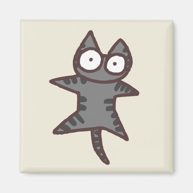 Grey Tabby Cat Magnet (Front)
