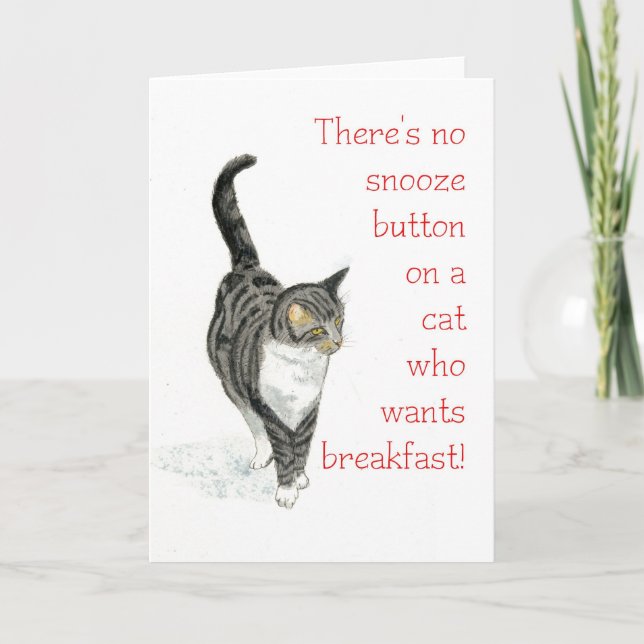 Grey Tabby Cat Note Card (Front)