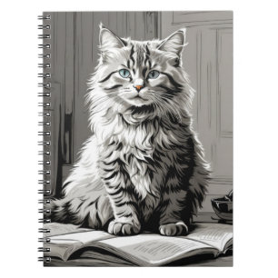 Grey Tabby Cat Notebook